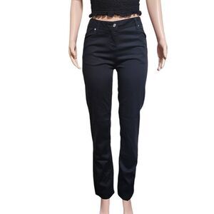 Bogari women black mid rise straight Denim Pants 10/M